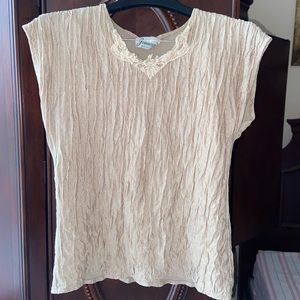 Ruffled up light brown blouse